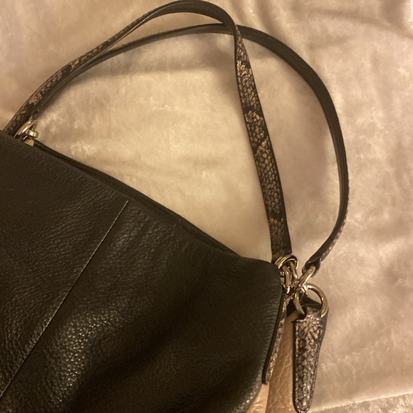 COACH Phoebe Hobo Shoulder Bag in Exotic Embossed Leather Trim - Picture 2 of 9